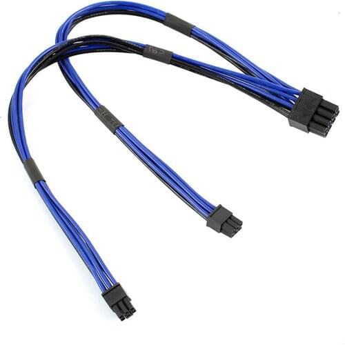 Dual Mini 6 Pin to 8Pin Graphics Video Card Power Cord Cable for G5 Mac Pro Plug & plug