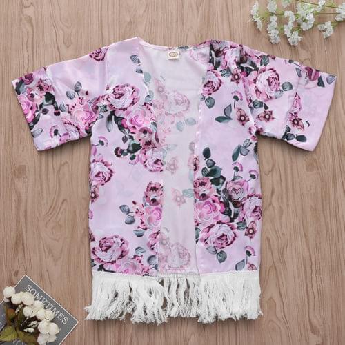 Toddler Girls Kimono Cardigan Jacket Boho Shirt Blouse Beach Cover Up Tops 1-5T 2019 Summer