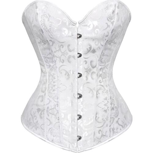 Corset Bustier Boning Steel Medieval Women Lace up Embroidery Corselet Pirate Clubwear Brocade Full Body Femme Sexy Steampunk