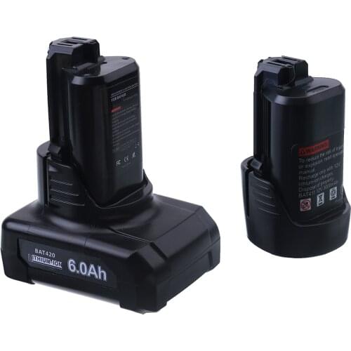 12V 6.0Ah Li-ion BAT420 Replacement Battery for Bosch BAT411 BAT412 BAT413 BAT414 10.8-Volt Max Battery Cordless Power Tools L50