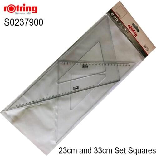 Rotring Set Square Triangular Ruler transparent plastic drawing tools 2pcs/set