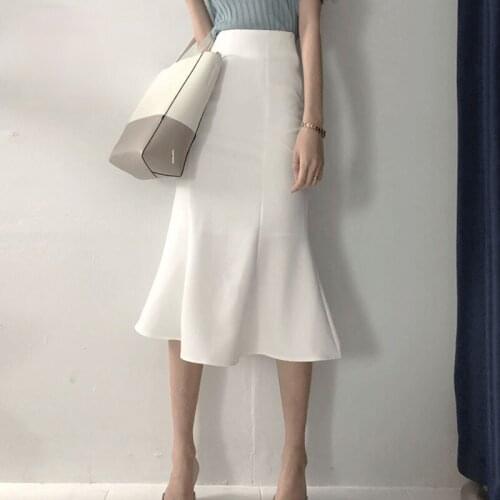 High Waist Mermaid Women Skirts Summer New 2021 Slim Solid Elegant Office Lady Clothing Skirts Top Quality