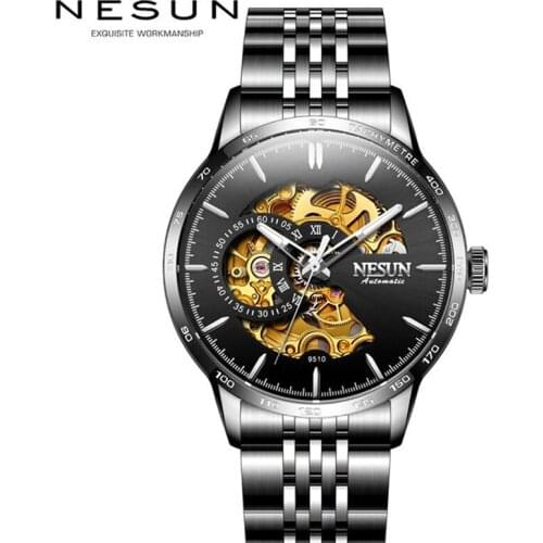 New Switzerland NESUN Automatic Mechanical Watch Luxury Brand Mens Watches Skeleton Watch Sapphire Waterproof Tachymeter N9510
