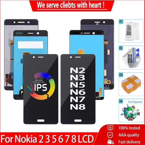 Orig Quality For Nokia 2 3 5 6 7 8 LCD Touch Screen Digitizer For Nokia N2 N3 N5 N6 N7 N8 Display Assembly Replacement Parts
