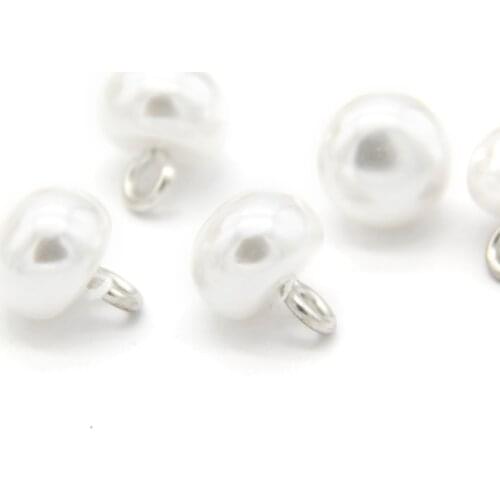 20pcs Oval Faux Pearl White Sewing Buttons For Clothes Women Shirt Decorative Small Handmade DIY Crafts Accessories Wholesale