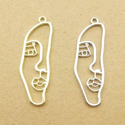 10pcs 13x39mm human face charm for jewelry making and crafting fashion earring pendant cute necklace bracelet charm