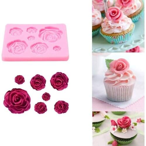 Rose Flower lotus feather Silicone Molds Wedding Candy Chocolate Cake Mold For Baking Pastry And Bakery Accessories