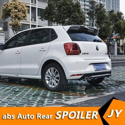 For Volkswagen POLO Spoiler 2011-2016 polo spoiler High Quality ABS Material Car Rear Wing Primer Color Rear Spoiler