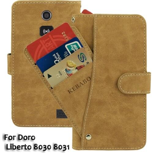 Vintage Leather Wallet Doro Liberto 8030 8031 4.5" Case Flip Luxury Card Slots Cover Magnet Stand Phone Protective Bags
