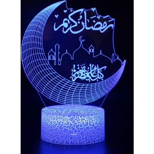Ramadan LED Lights 3d Led Moon Stars Colorful Night Lamp For Home Desktop Lights Islamic Eid Mubarak Ramadan Weeding Decoration