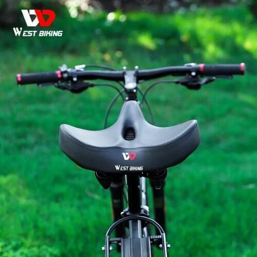 WEST BIKING Soft Bicycle Saddle Widen Thicken Cushion Bicycle Seat Saddle Pad MTB Road Bike Saddle Comfortable Cycling Seat