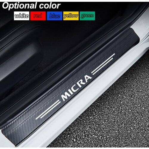 4pcs Carbon Fiber Scuff Plate Auto Door Edge Sill Strips Protector Anti Scratch Guards For Nissan MICRA Qashqai Car Accessories