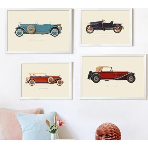 07G Simple Nostalgic Retro Classic Car A4 A3 A2 Canvas Art Painting Print Poster Picture Wall Living Room Home Decoration Murals