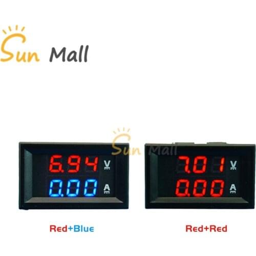 1PC 0.28 inch DC0-100V 10A LED DC Double Display Digital Current Voltmeter Meter(Low Voltage Models)