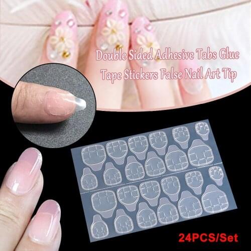 10 Sets Double Sided Adhesive Tabs Glue Tape Stickers False Nail Art Tip