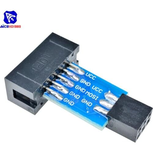 10 Pin to 6 Pin Adapter Board for Arduino AVRISP MKII USBASP STK500 Convert