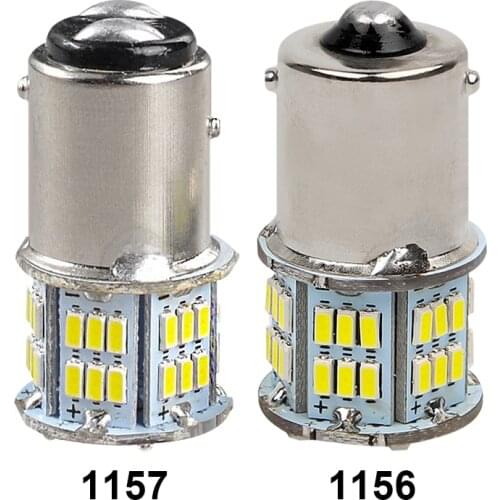 10pcs 1156 BA15S 1157 BAY15D 7440 7443 54 SMD 3014 LED Car Backup Lamp Reserve Light Motor Brake Bulb Daytime Running Lights 12V