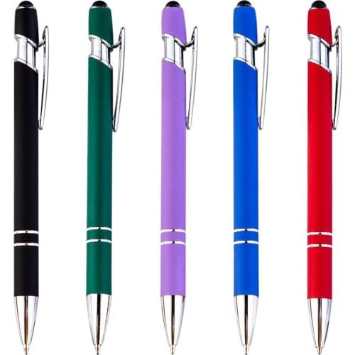 100pcs/lot DHL Wholesale 2 in 1 metal ballpoint pen and stylus touch pen metal fancy pen suppoert laser engrave logo