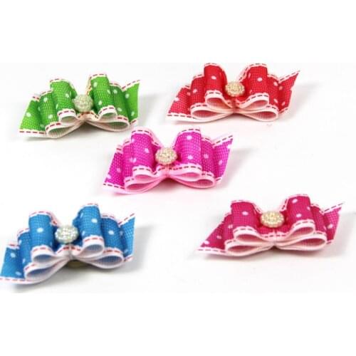 2PCS pet Bows Dog Hair Bows for Puppy Yorkshirk Small Dogs Hair Accessories Grooming Bows Rubber Bands Dog Bows Pet Supplies