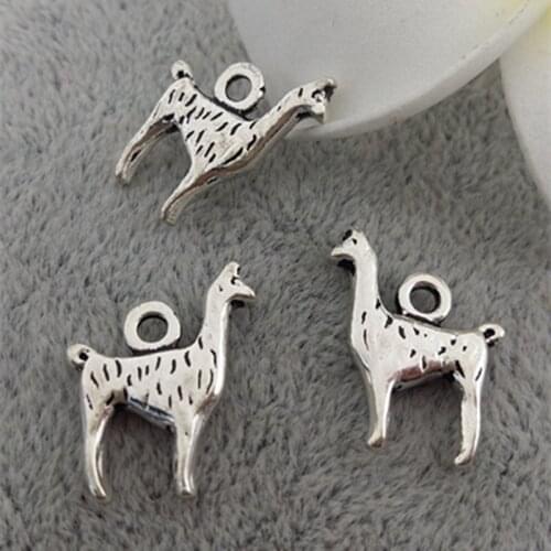30pcs Hanging llamas Alpaca Charms Alloy Silver Color Pendants DIY Bracelet Handmade Earring Findings Jewelry Making Supplies
