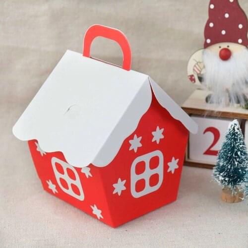 5pcs/lot Christmas Packing Candy Gift Boxes With Hanlde Decorative For Kids Birthday Christmas Packaging Party Favor Boxes