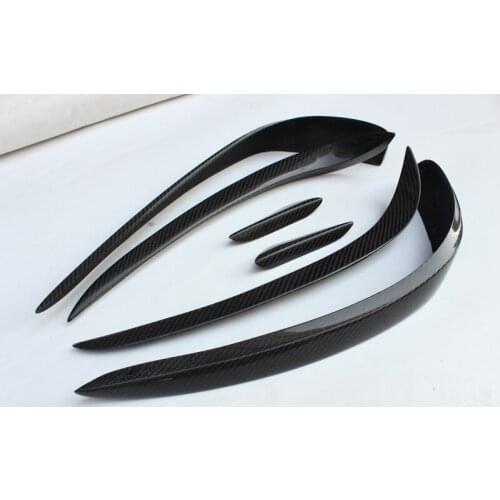 Car-styling For Mercedes Benz CLS-Class W218 15-16 Carbon Fiber Front Bumper Canard 6pcs Glossy Fibre Racing Auto Body Kit Trim