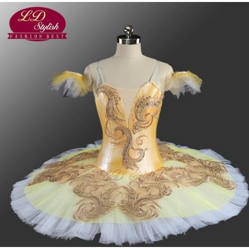 White Gold Professional Ballet Tutu Customized Adult Classical Ballet Tutu Ballerina Classical Performance Ballet Costume LD0070