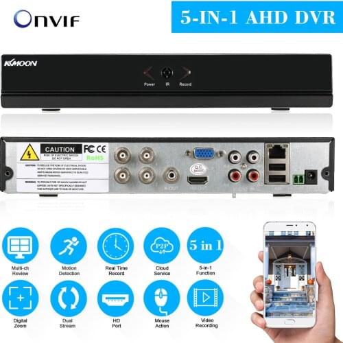 KKmoon 4CH AHD DVR H.264 HDMI1080P P2P Onvif 4 Channel AHD NVR Digital Video Recorder For CCTV Kit Surveillance Video Recorder