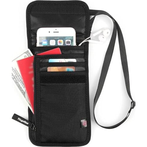 Travel Passport Multi-Function Document Package Waterproof Passport Clip ID Bag Abroad Hanging Bag