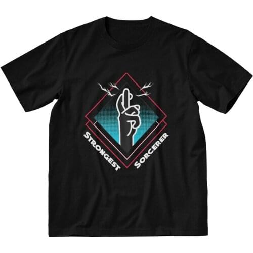Male Gojo Satoru Strongest Sorcerer T-Shirt Graphic Jujutsu Kaisen Tshirt Short Sleeve Unique T Shirt Homme Cotton Tee Tops Gift