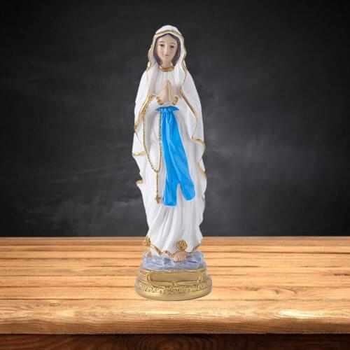 Catholic Resin Madonna Virgin Mary Statue Figure Handmade Figurine Religious Wedding Gift Xmas Desktop Decoration