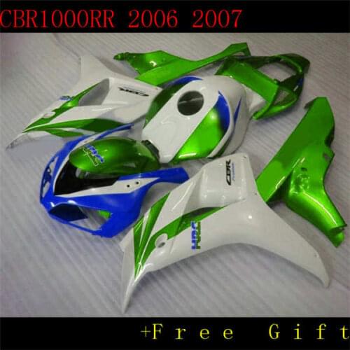 ABS Fairing kit for CBR1000RR 06 07 2006 2007 CBR1000 CBR1000RR 06 07 2006 2007 Fairings green white blue black ST66