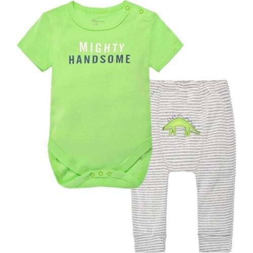 2pcs Baby Girls Boys Clothes Set short Sleeve Rompers And Pants Roupa Infantil Menina Menino Bebe Newborn Clothing China KF226