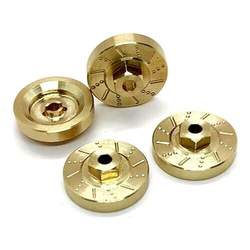 4pcs Brass Brake Disc Hexagonal Coupling Hex Adapter for 1/24 Axial SCX24 RC Car Accessories