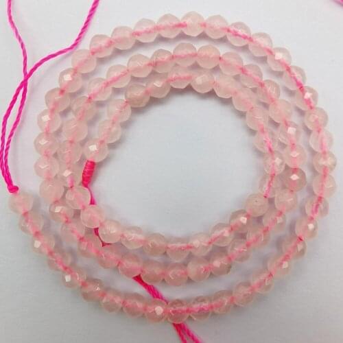 4MM Rose Crystal Stone Faceted Loose Beads Strand 15 Inch Jewelry Making For Woman Gift A326