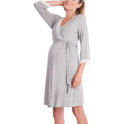 Pregnancy Pajamas Sleepwear Nursing Pregnant Pajamas Mother Breastfeeding Nightgown Elegant Maternity Nursing Dress