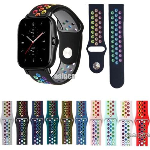 Silicone Sport Strap Band for Huami Amazfit GTS 2e GTS2 mini for Huami Bip Lite S U / Neo Replacement band strap 20mm 22mm