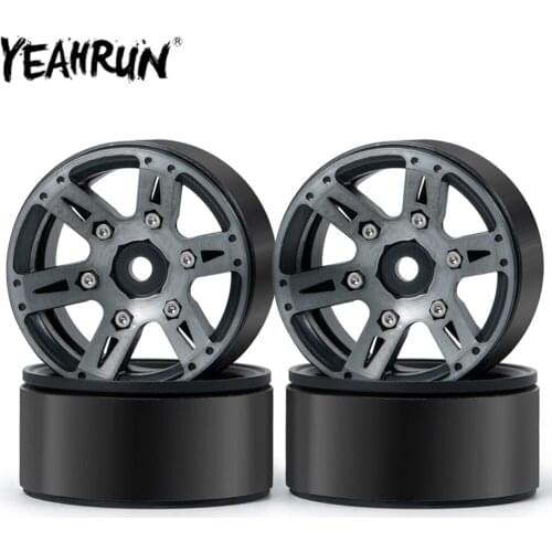 YEAHRUN RC Car Heavy Wheel Hub Metal 1.9" BEADLOCK Wheel Rim 170g/pc for 1:10 Axial SCX10 CC01 F350 D90 90034 Traxxas TRX4