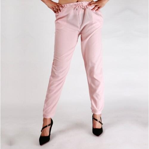 2020 Trousers Summer Ladies OL Chiffon High Waist Harem Pants Women Casual Loose Palazzo Pants Female Pink Black Pantalon Femme