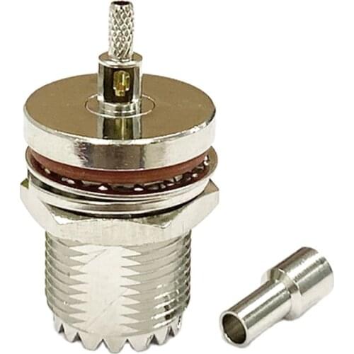 1pc New RF UHF Female Jack nut Convertor With Crimp For RG316,RG174,LMR100 Straight Nickelplated Wholesale