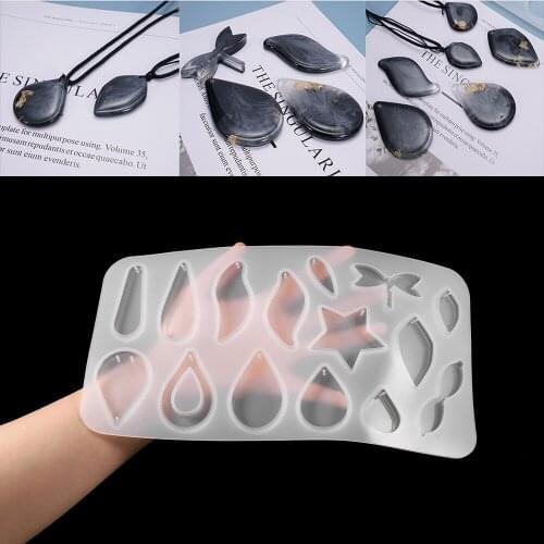 1pcs Resin Mold Water Drop Earrings Crystal Epoxy Mold Pendant Silicone Mold For DIY Necklace Pendant Making Jewelry Accessories