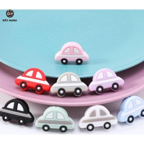 Lets Make Pacifier Clip Cartoon Car Shape Silicone Soother Clip 1pc Nursing Accessories Diy Dummy Chain Silicone Baby Teether