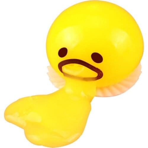 1PC Party Supplies Cute Egg Yolk Trick Toy for Kids Novelty Practical Joke Toy Anti-anxiety Pinch Toy Imitate Throw Up