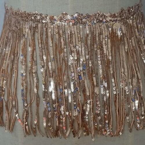 17 cm wide sequins long tassel lace trim costume performance clothing lace home accessories