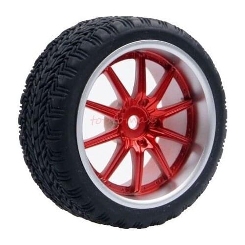 4pcs 1/10 On-Road Car Tires 26*64MM Plastic Wheel Rim Rubber Tyre for HSP Tamiya HPI Kyosho Sakura 94122 94123 D4 CS tt02 9087