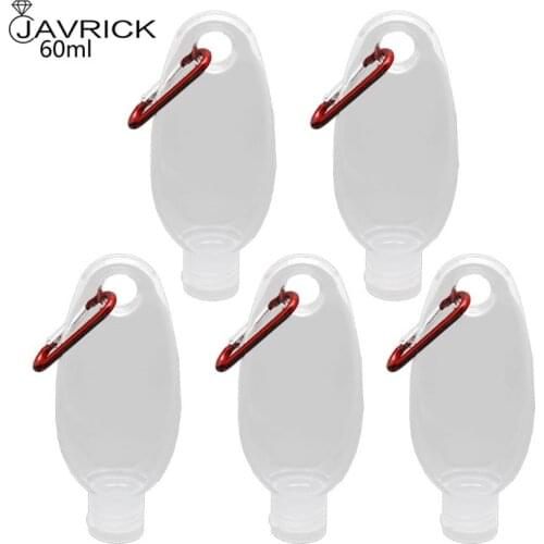 5Pcs 30ml 60ml Reusable Portable Mini Size Empty Spray Bottle Hand Sanitizer Travel Small Holder Hook Keychain Carrier