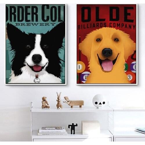 DIY 5D Diamond Painting Cute Abstract Collie Golden Retriever Dog Full Square/Round Diamond Embroidery Cross Stitch Mosaic room