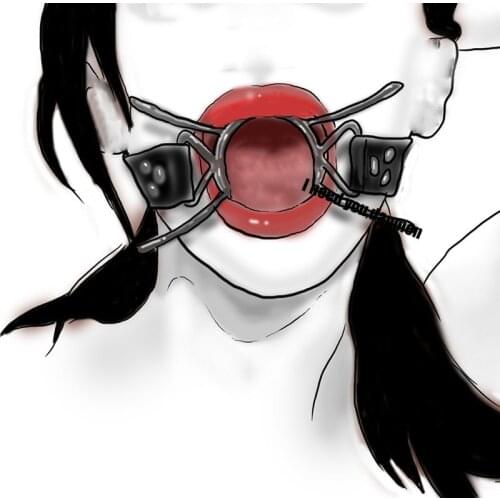 BDSM Metal O Shaped Ring/Spider Open Mouth Gag, Leather Restraint Blowjob Gags,Sex Bondage Toys For Couples