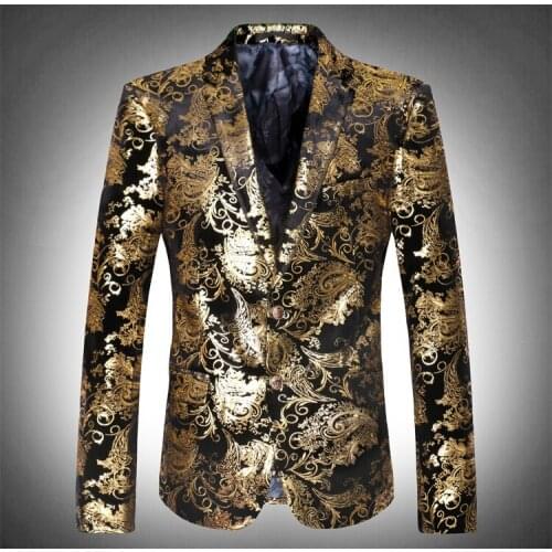Free shipping mens velvet golden stamping european tuxedo jacket/stage performance jaceket/this is only jacket