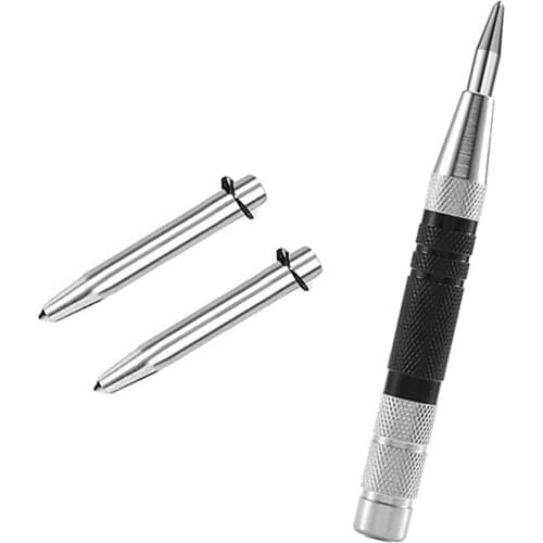 Center Punch Pin Steel Spring Window Breaker Non-slip Portable Woodworking Puncher With Punch Heads